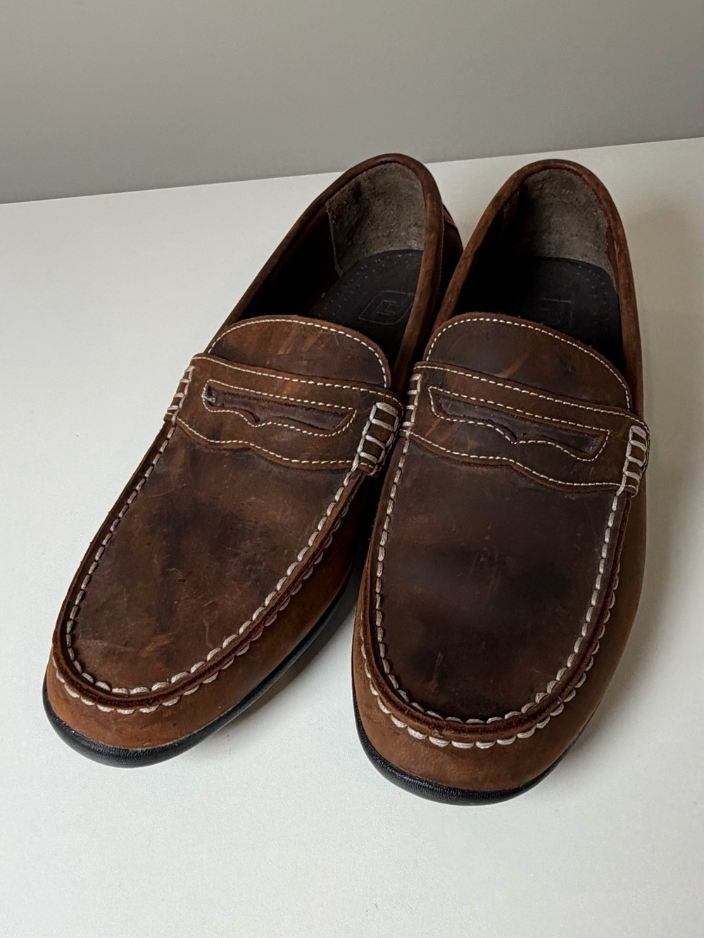 LIke New FootJoy Size 9 Brown Leather Slip-On Loafers Drivers Casual Leather